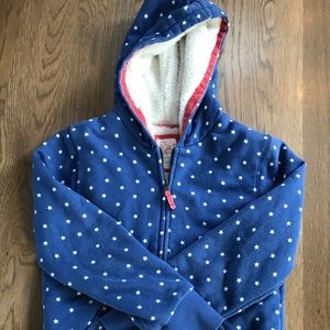 Girls Mini-Boden Printed Shaggy-lined Hoodie